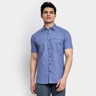 Men's 100% Cotton Casual Shirt , Mid Blue, small image number null